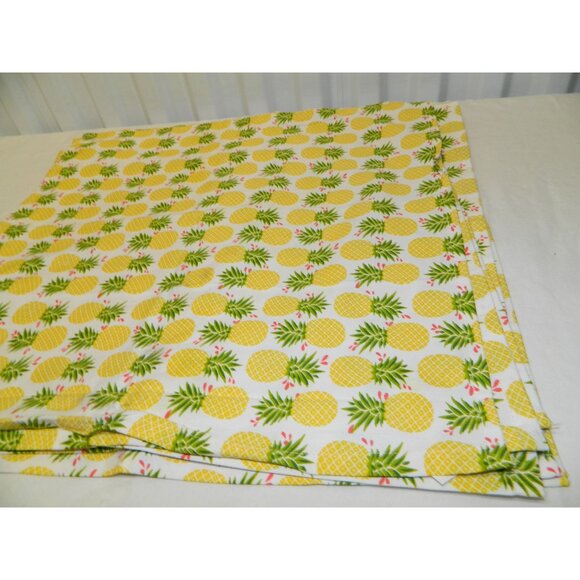 Yellow Pineapple Print Cotton Napkins 20" 100% Cotton Set Of 4 - Picture 3 of 8